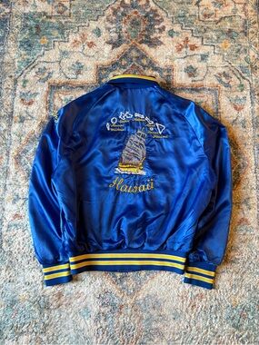 Vintage 80s Hawaii Souvenir Satin Jacket Medium